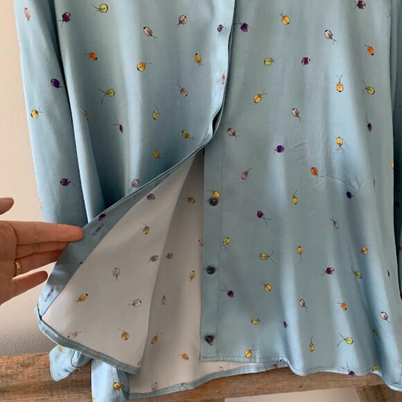 Elegant Marc Cain Luxury Silk Blouse-Ladybug Whimsy - Picture 8 of 8